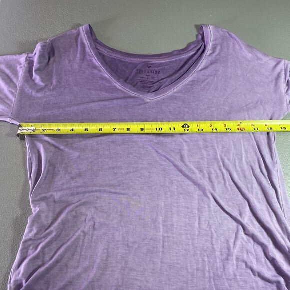 AMERICAN EAGLE Soft & Sexy V-Neck Long Sleeve T Shirt Stretch Womens M Purple - Picture 5 of 7
